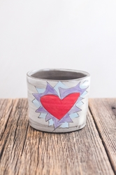 Flaming Heart Half Cup (orange or violet flames) 