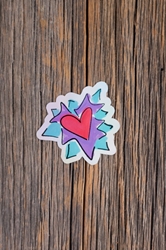 Flaming Heart Sticker 