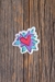 Flaming Heart Sticker - 