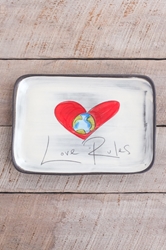 Love Rules Rectangle Plate 